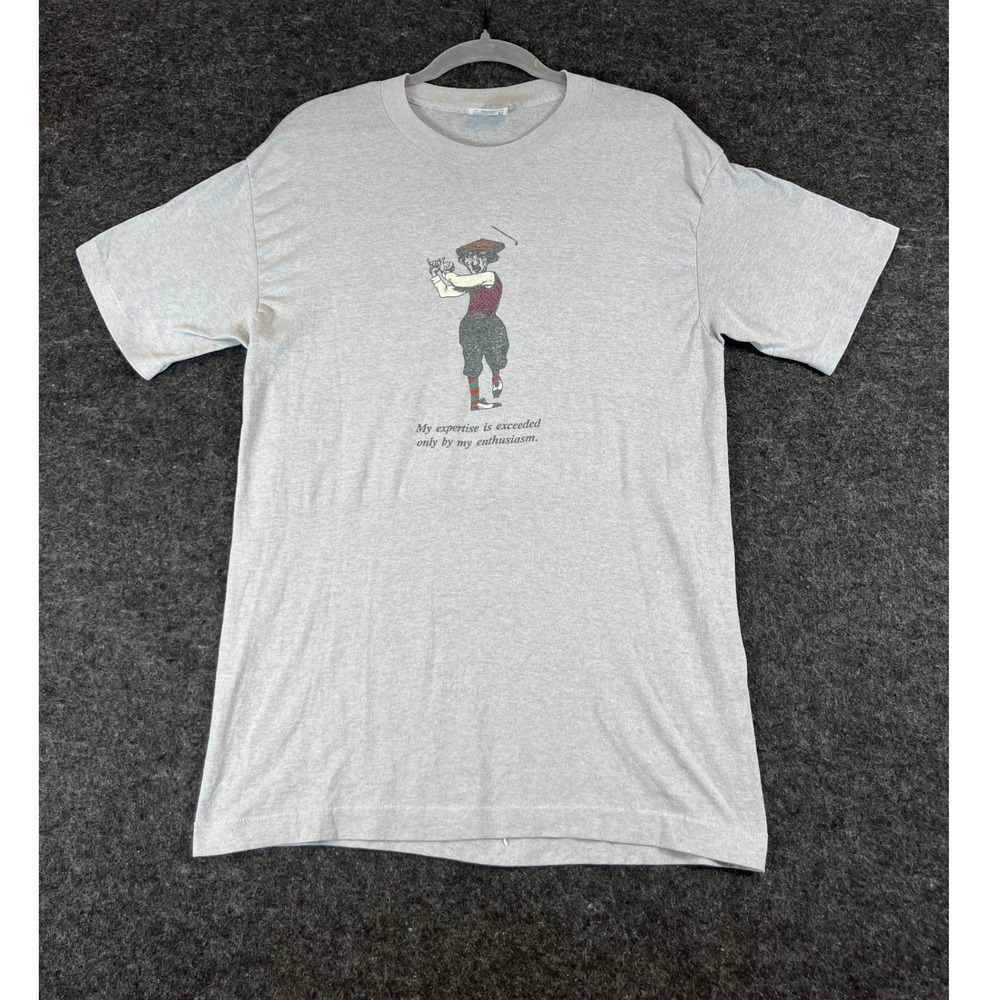 VTG 80s Golf T Shirt Art XL Tee My Expertise Is Exceeded Only By My Enthusiasm